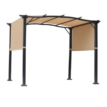 9 Ft. W x 8 Ft. D Steel Patio Gazebo, incomplete 