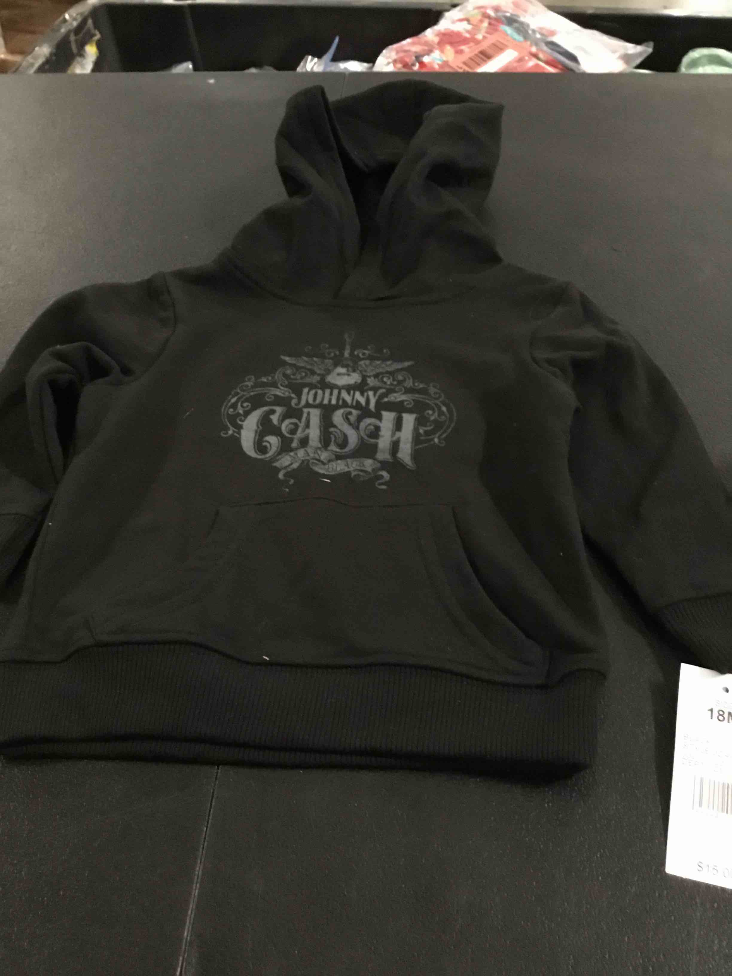 Johnny Cash  sweatshirt, black, 18 months 
