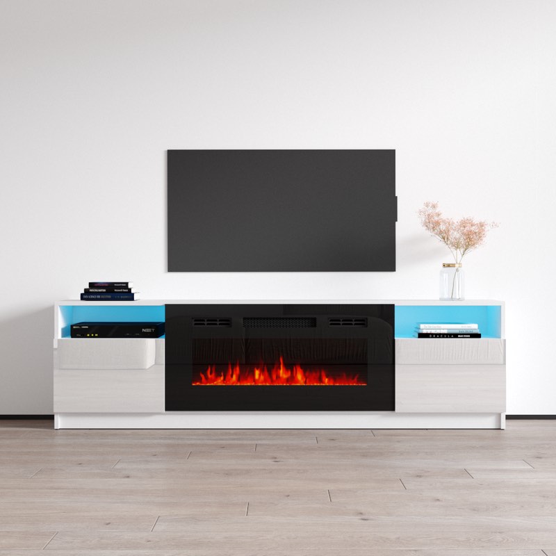 Meble York 02 Fireplace TV Stand (INCOMPLETE SET, BOX 1 of 2 ONLY)
