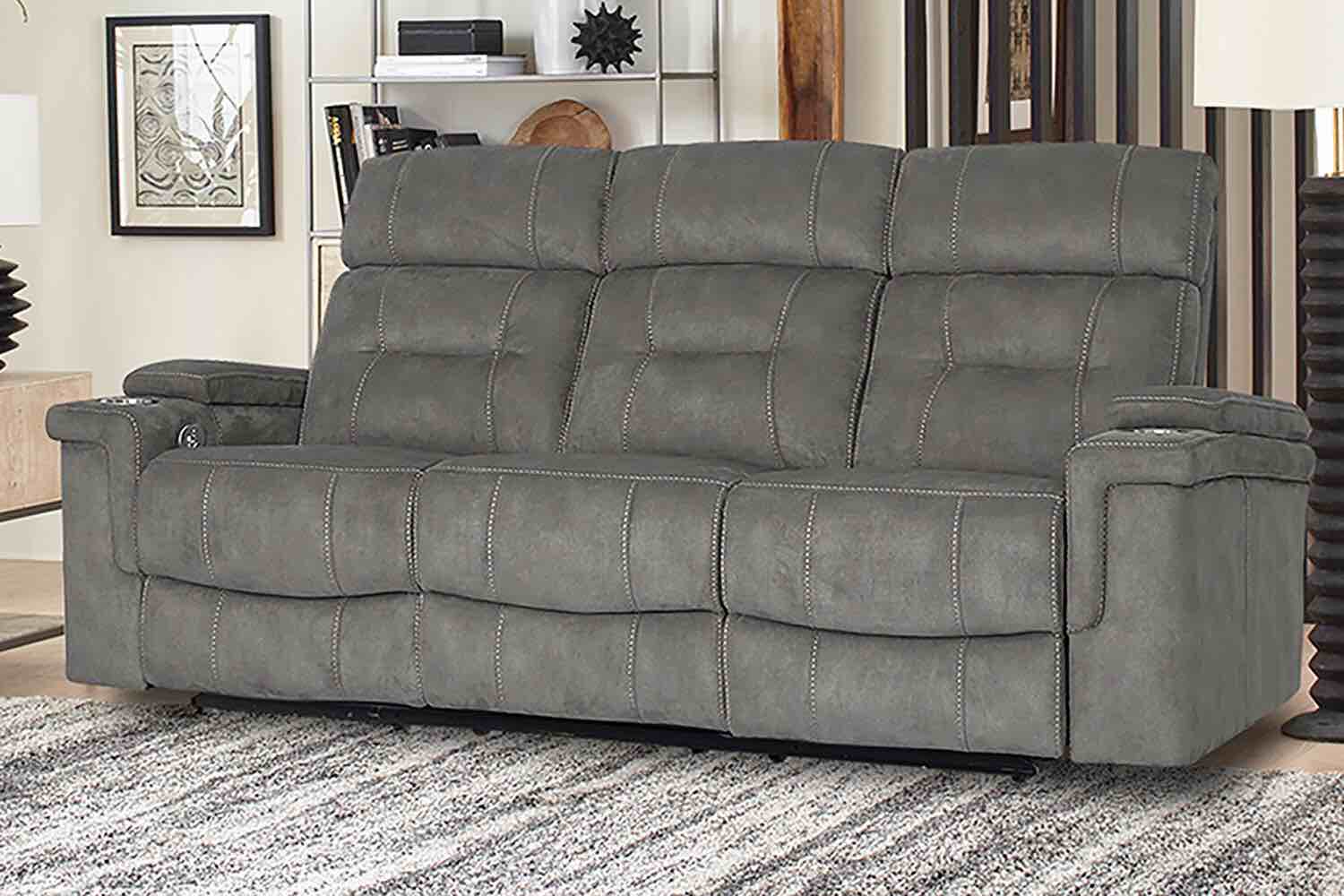 Latitude Run Aidynn 87.5'' Upholstered Power Reclining Sofa