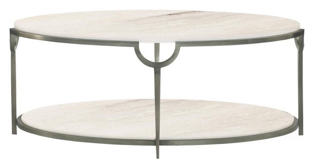Bernhardt Morello Metal Oval Cocktail Table in Nickel 469-013