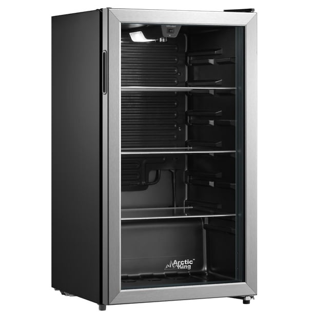 Arctic King 115-Can Beverage Fridge & Cooler, Stainless Steel Look, ARV115B1AST
