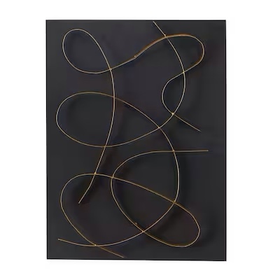 Grayson Lane 23.95-in W x 31.75-in H Metal Overlapping Lines with Black Backing Abstract Wall Sculpture