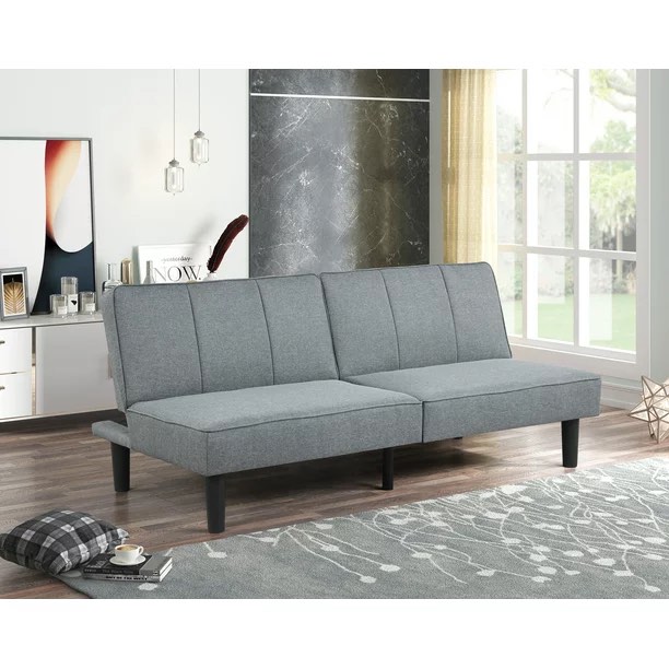 Mainstays Studio Futon, Gray Linen Upholstery