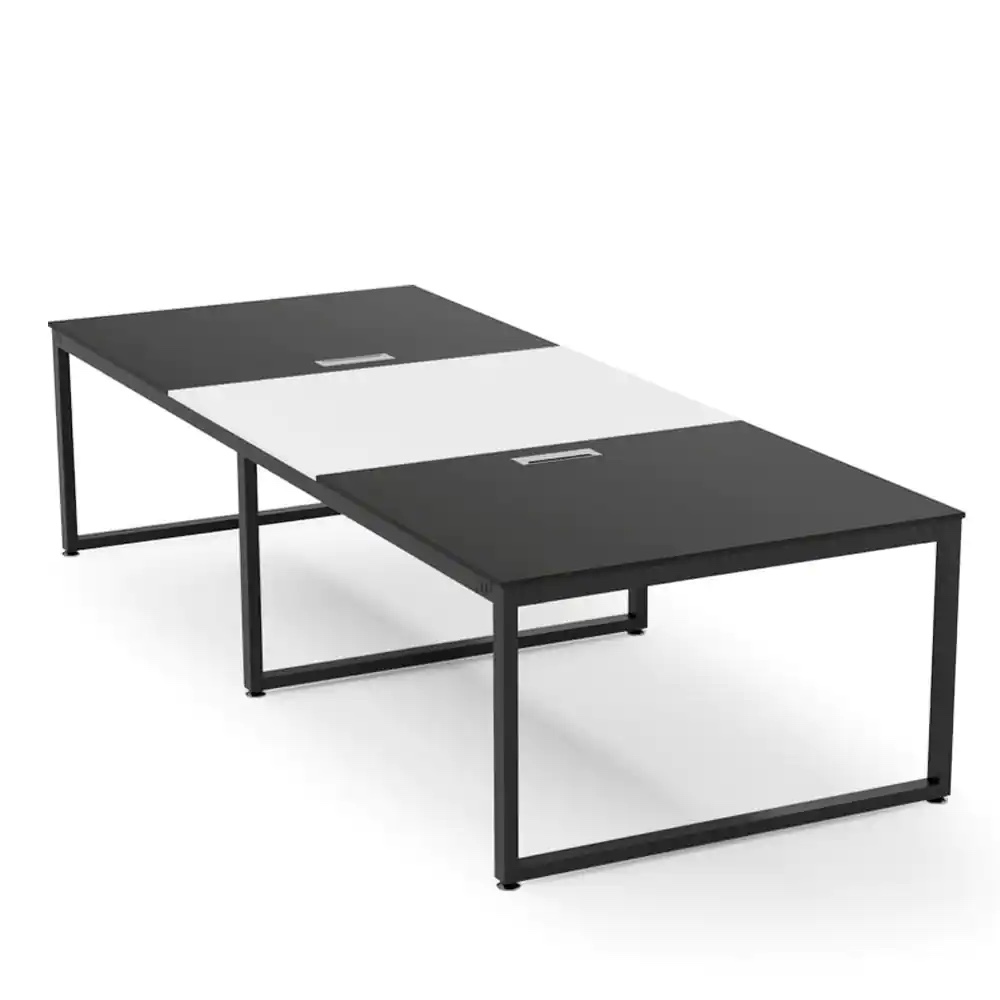 8 ft. Rectangle Tabletop Black Conference Table 95 in. Large Meeting Seminar Table with Partical Wood