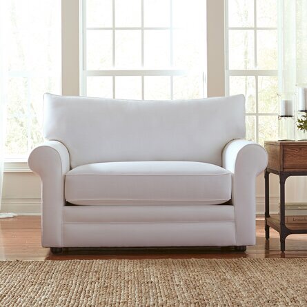 Newton 57” upholstered sleeper sofa light grey 