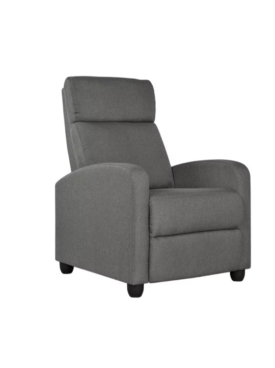 Yaheetech Modern Fabric Upholstered Recliner Chair with Pocket Spring for Home,Gray