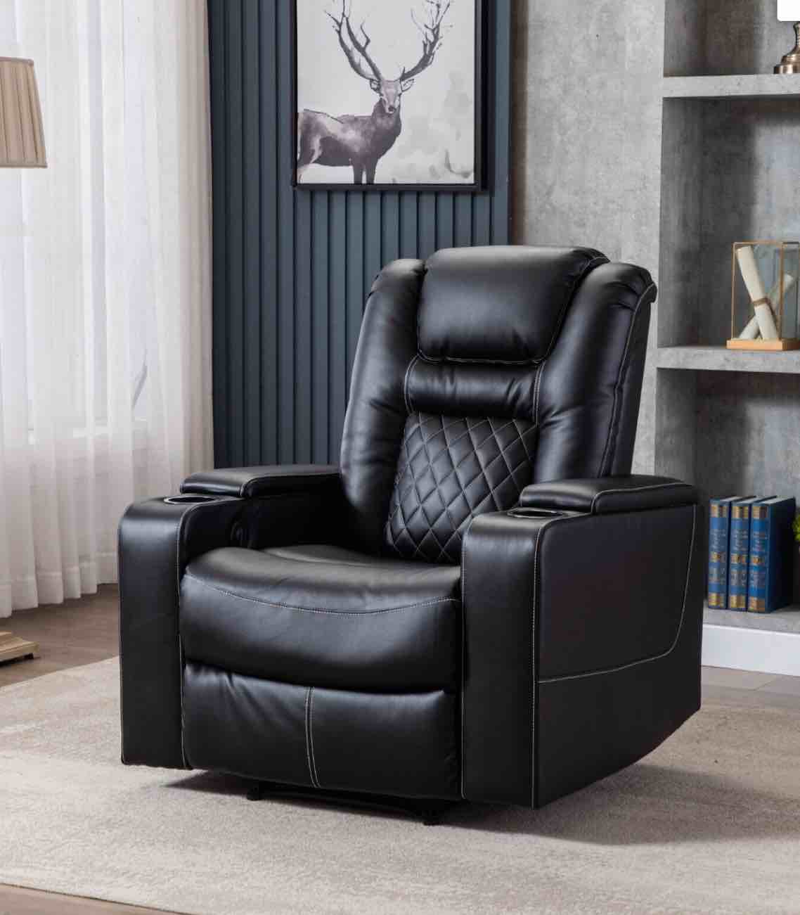 CANMOV New Design PU Material With Cup Hold Storage USB Recliner (Incomplete) box 2/2 only 