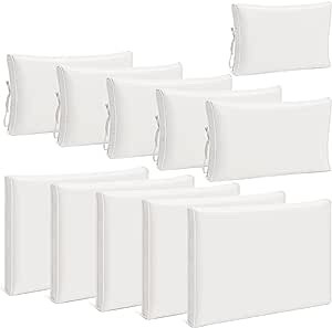 11 Pcs Outdoor Cushion Slipcovers Patio Cushion Covers Replacement Splash Proof with Zipper for Outdoor Indoor Furniture, Patio Sofa Couch , Replacement Covers Only (White)