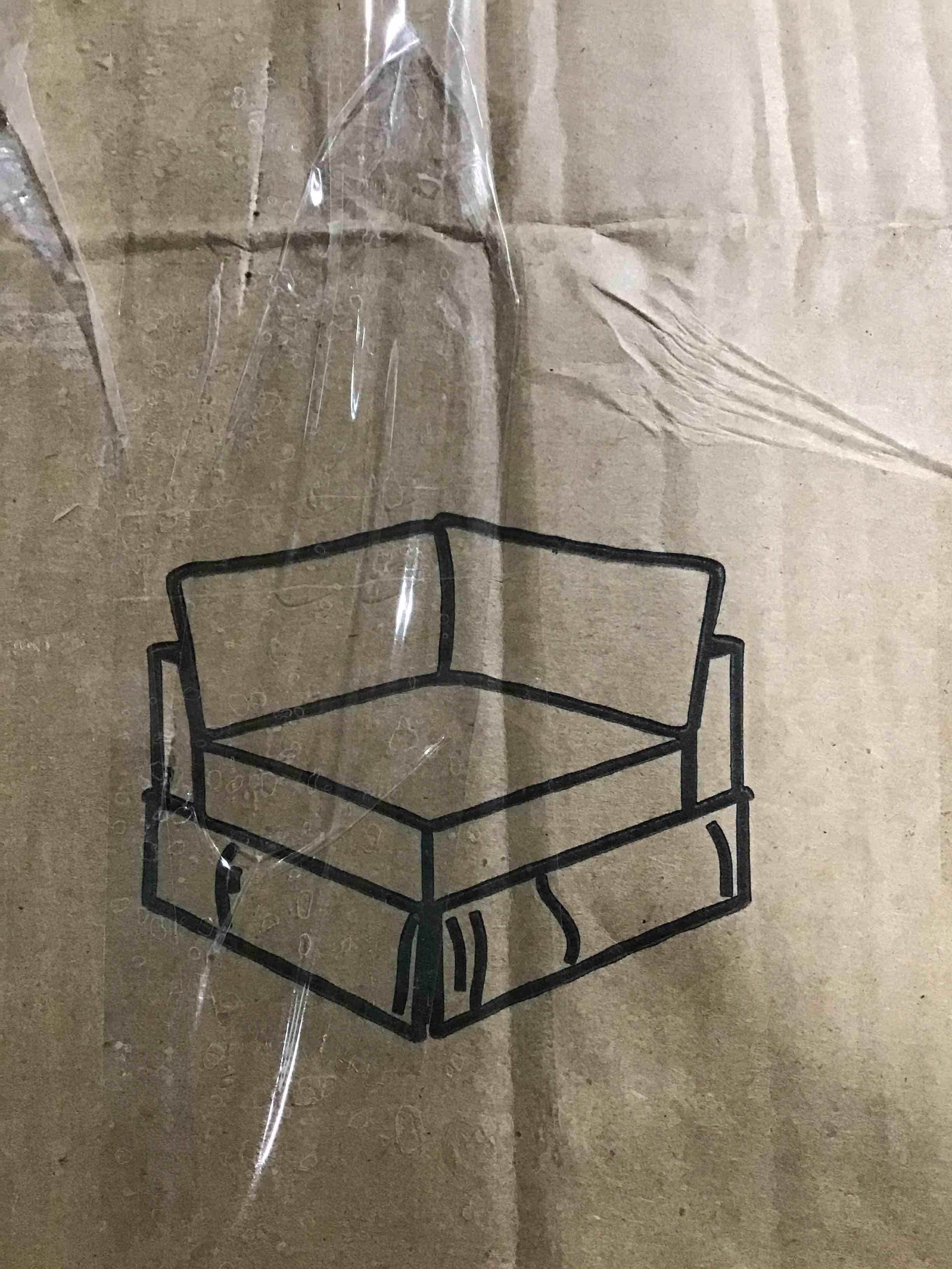 D95841-c. CORNER PIECE TO SECTIONAL   GRAY. INCOMPLETE