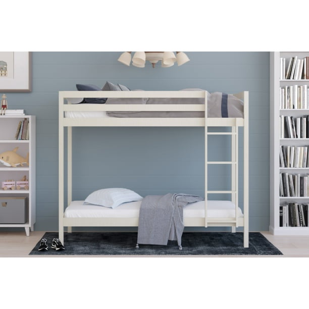 HMD Castine Twin Over Twin Solid Wood Standard Bunk Bed Antique White (incomplete 1 box only)