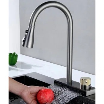 Waterfall Multi-Function Pull Down Kitchen Faucet
