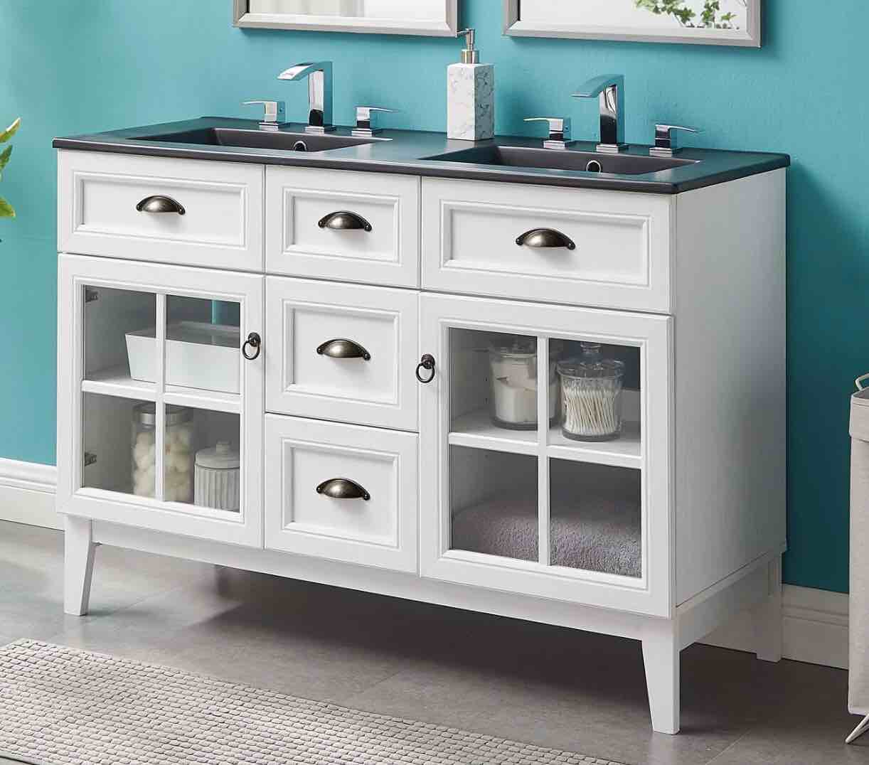 Isle 48" Double Bathroom Vanity Cabinet (incomplete 1 box only)