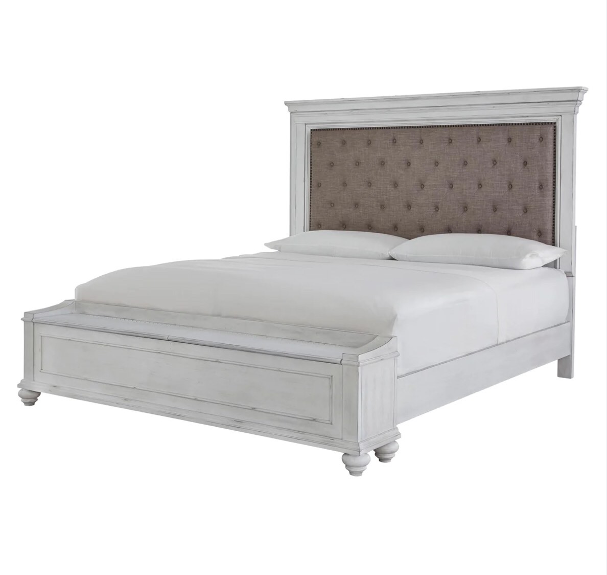 Benchcraft Kanwyn King Upholstered Panel Bed with Storage(incomplete rails only)