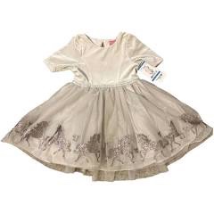 Size 2T Zunie Girl Toddler Girl Velvet Glitter Sequin Mesh Party Dress Unicorns
