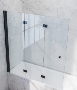 50.3" W x 53.7" H Hinged Tri-Fold Frameless Tub Door