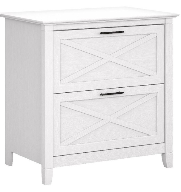 Bush Furniture Key West 2 Drawer Lateral File Cabinet in Pure White Oak 