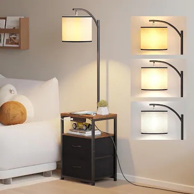 Arc Floor Lamp With Drawers