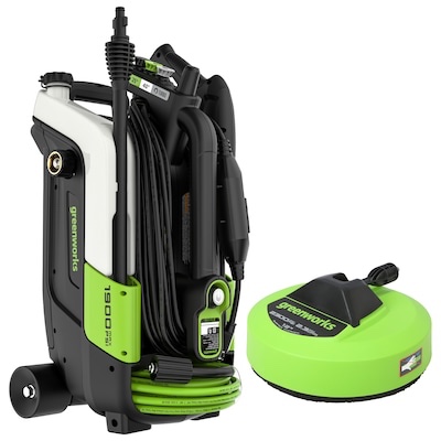 Greenworks 1900-PSI 1.2-GPM Cold Water Electric Pressure washer with 4 Spray Tips and Surface Cleaner Item