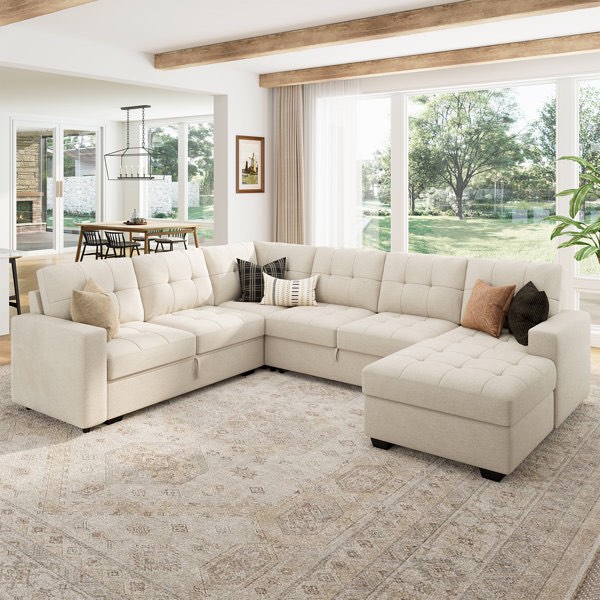 similar))incomplete))) Chasidi U-Shaped Sleeper Sectional Tufted Sofa Bed with Storage Chaise