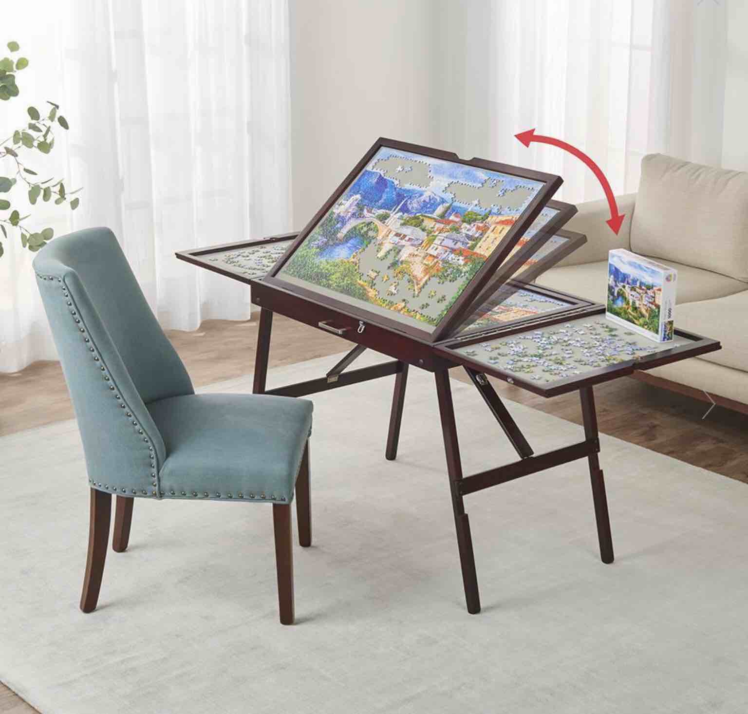 The Adjustable Height Fold And Store Puzzle Table