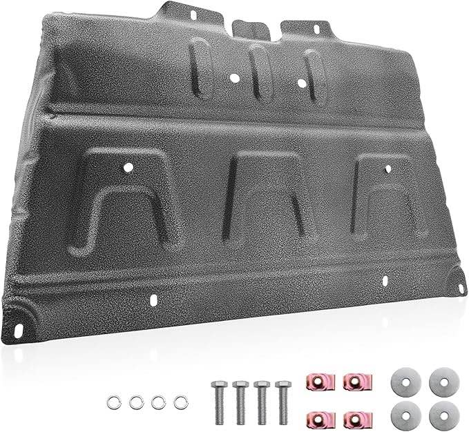 Manganese Steel Engine Splash Guard Panel Compatible With 2015-2020 Ford F150 with Gasoline Engine With Mounting Screws Not Fit Raptor Model/Not Fit 3.0L Diesel Replace ML3Z-7222-D