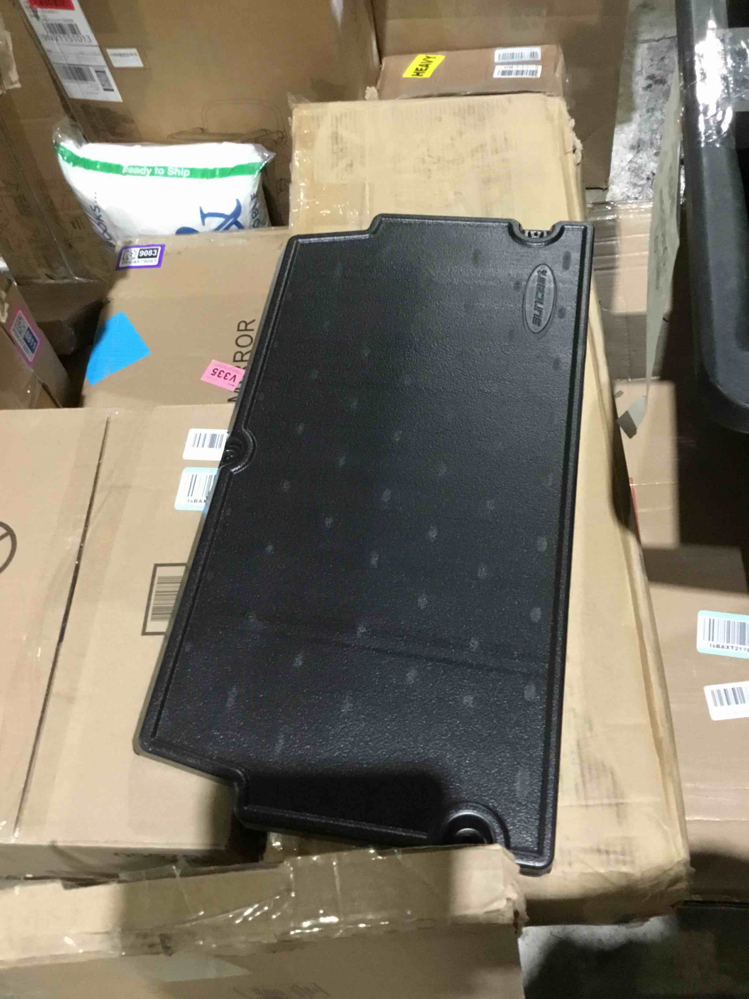 Condition photo showing Good Condition for suncast vertical shed shelf kit, space-saving shelf for vertical outdoor storage sheds, 27.75" w x 14.5" d x 1.25" h, black, made in the usa