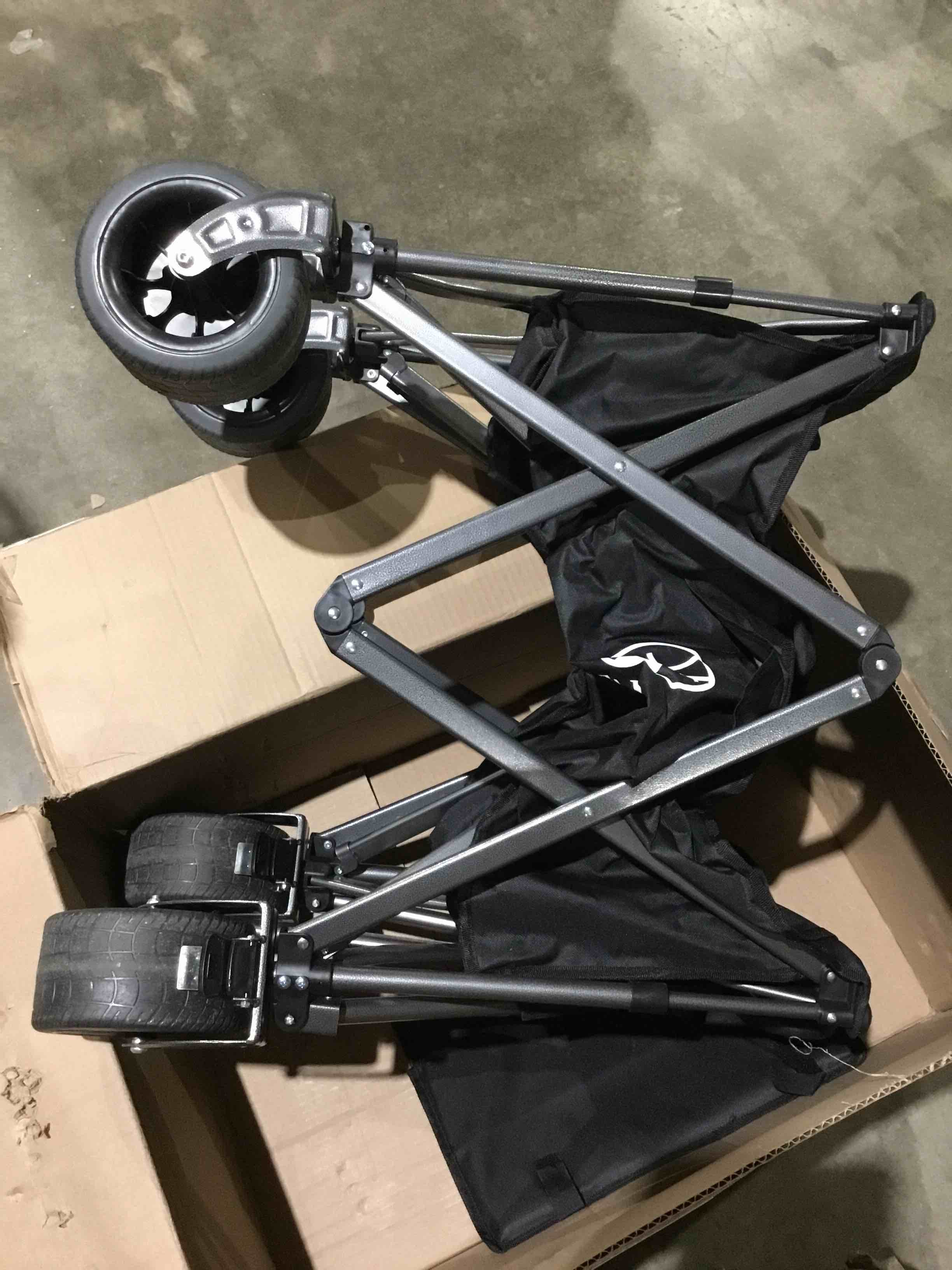 Condition photo showing Good Condition for wagons carts foldable with silent all-terrain wheels, collapsible heavy duty beach wagon with cup holders and brakes, large foldable wagon for camping,garden,shopping,sports black