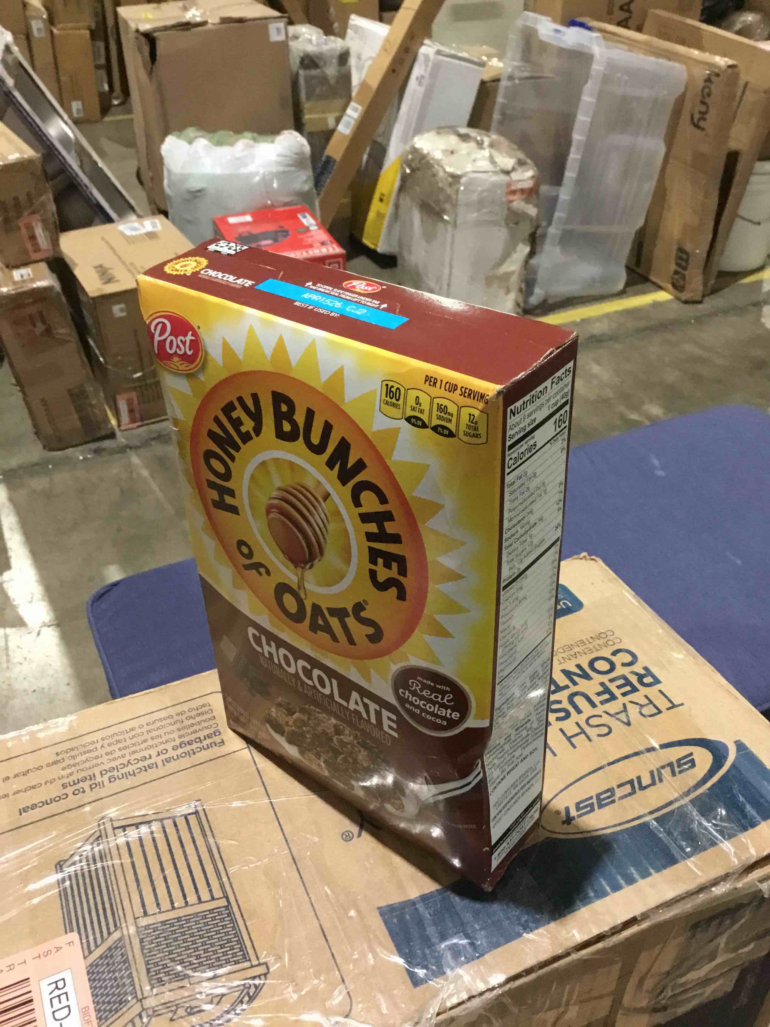 Condition photo showing New/Like New for honey bunches of oats chocolate, 12 ounce box
