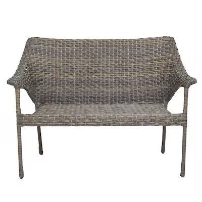 style selections lola wicker outdoor loveseat and steel frame