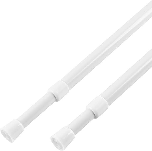 2 pcs spring tension curtain rod adjustable 28 to 40 inches,