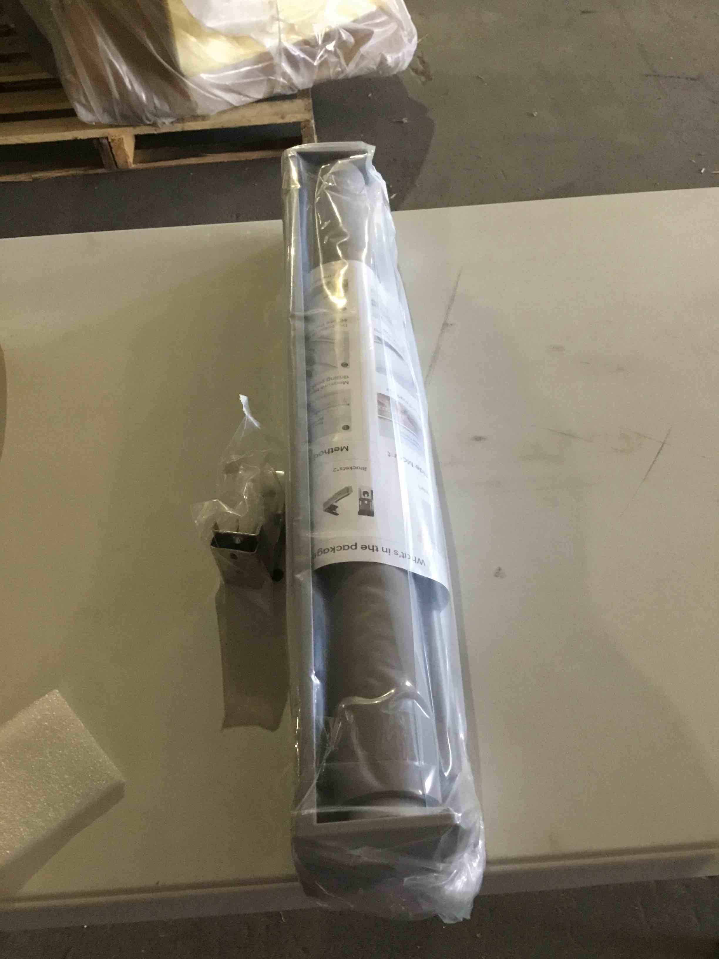Condition photo showing New/Like New for melodieux cordless free-stop roller shade, 100% blackout window blind with thermal insulated, uv protection fabric. roller blind for office and home. easy to install. grey, 23" w x 72" h