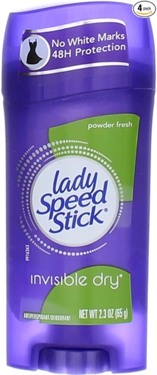 lady speed stick invisible dry antiperspirant & deodorant, powder fresh - 2.3 oz - 4 pk
