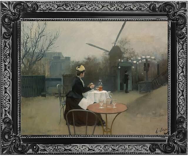 solid wood canvas frame for 16x20” oil paintings, 1.8” wide finished ornate frame, vertical or horizontal display for home office wall decor, no back & cover (black)