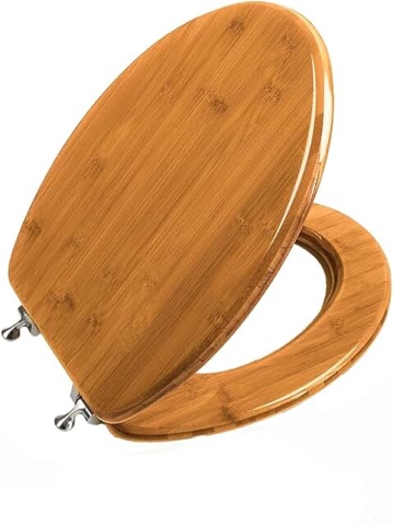 toilet seat, solid wood, bamboo, high gloss finis, piklids (elongated)