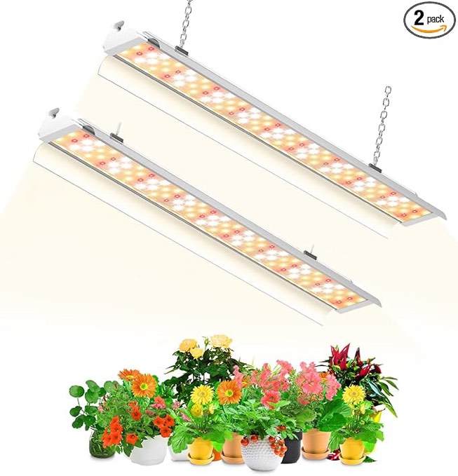 szhlux led grow light 2ft full spectrum 2 pack 80w (2×40w, 600w equivalent) sunlight plant light for indoor plants, super bright grow light strips, linkable growing light fixture (case of 9)