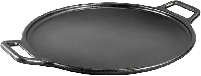 lodge bold 14 inch seasoned cast iron pizza pan, design-forward cookware