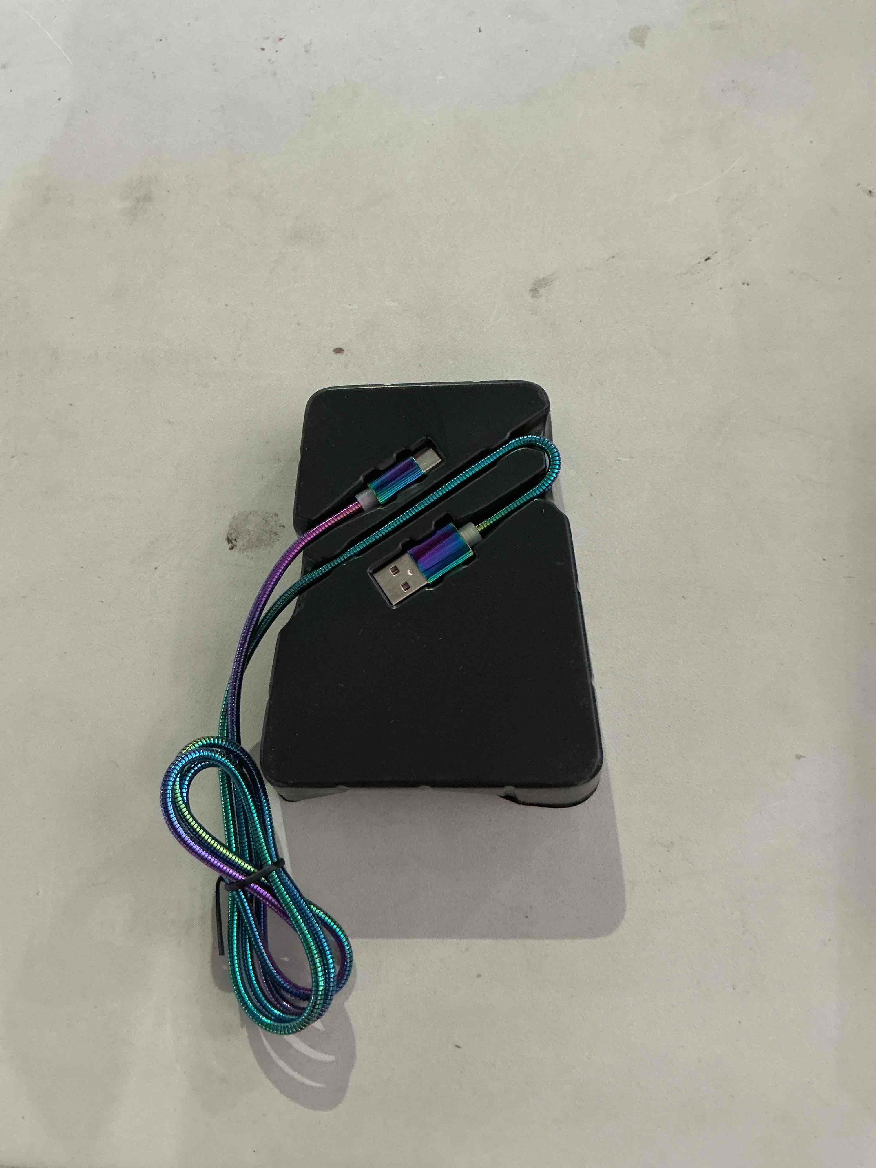 Condition photo showing New/Like New for canyon - usb a male to usb-c metallic rainbow sync & charge cable, 1.2m