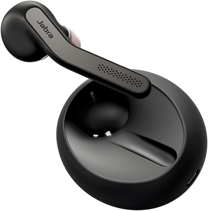 jabra talk 55 bluetooth headset for high definition hands-free calls with dual mic noise cancellation, touch controls and portable carrying case (black)