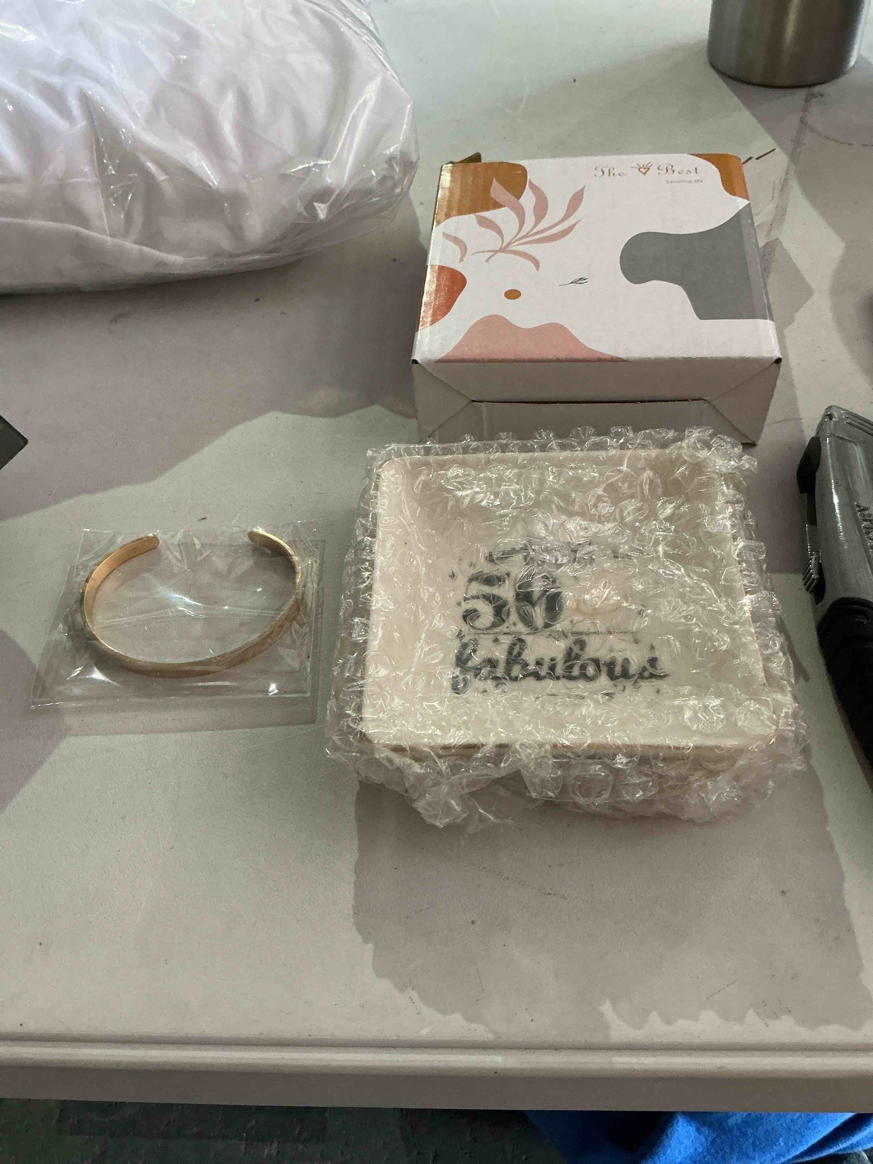 Condition photo showing New/Like New for 50th birthday,50th birthday gifts for women,50th birthday trinket tray,50th jewelry dish,50th birthday gifts,womens 50th birthday gifts,gifts for women turning 50,50th birthday jewelry tray,50th bday