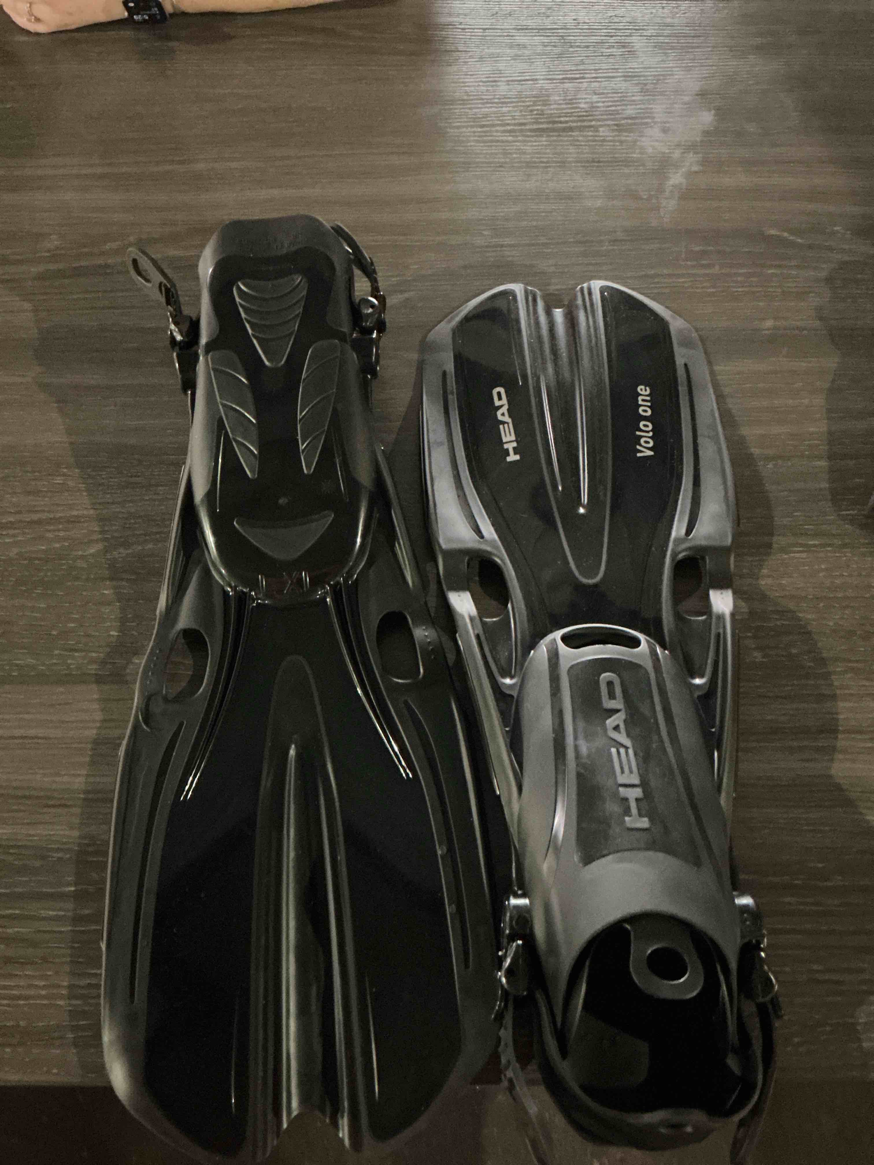 Condition photo showing New/Like New for head mares volo one adjustable snorkeling fins, black, large