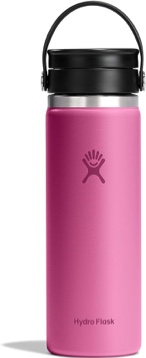 hydro flask flex sip coffee tumbler – insulated stainless steel, non spill, leak proof travel coffee cup 20 oz reef pink