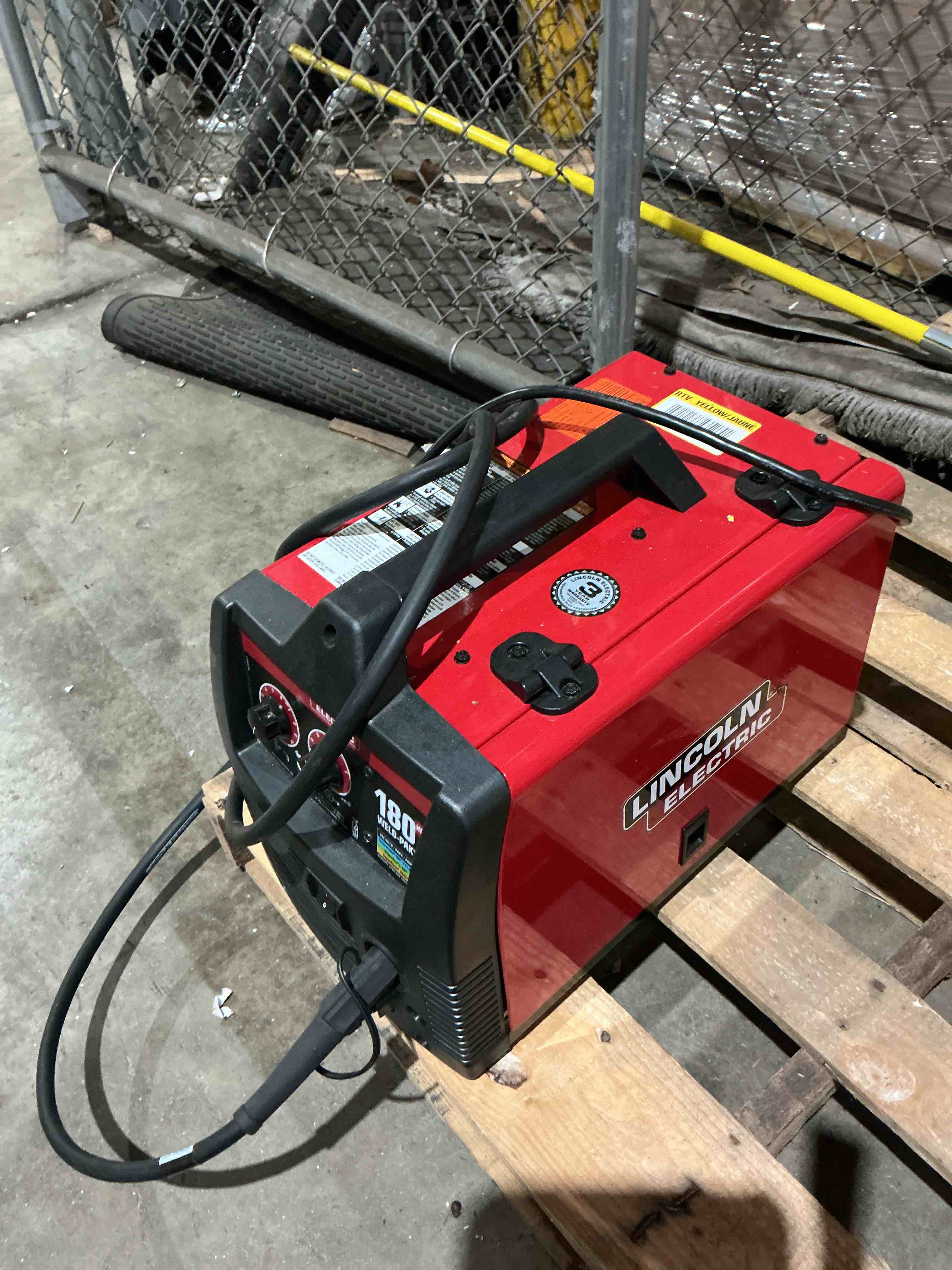 Condition photo showing As Is for lincoln electric weld-pak 180 amp mig flux-core wire feed welder, 230v, aluminum welder with spool gun sold separately k2515-1
