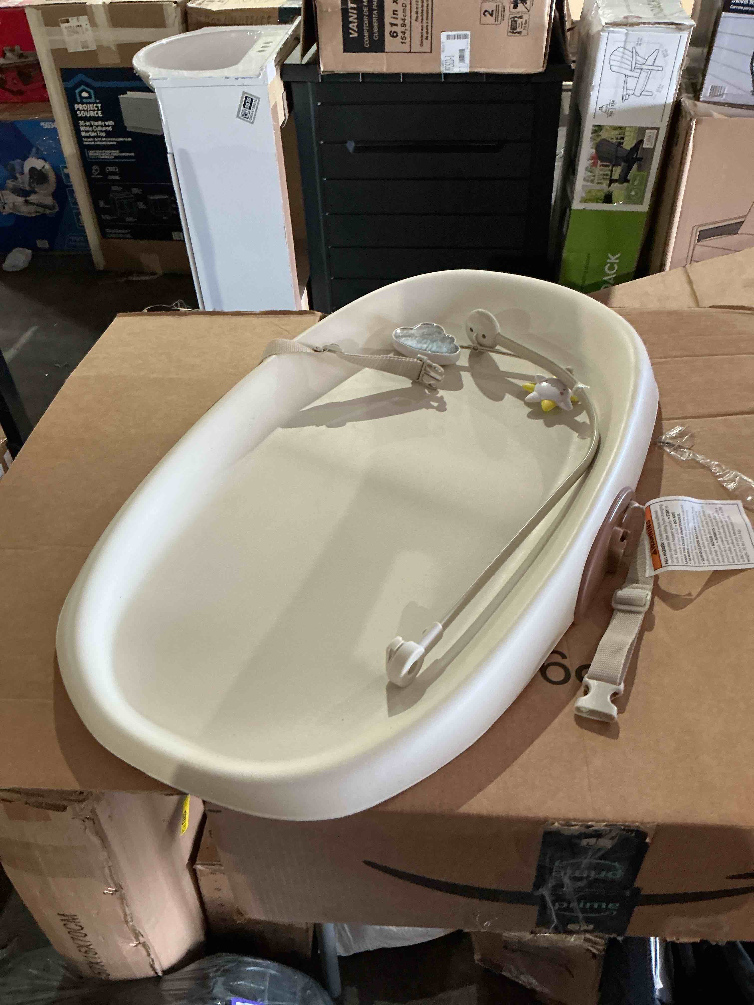 Condition photo showing Good Condition for skip hop baby changing pad nursery style wipe-clean contoured with cushioned foam, non-skid base, built-in safety belt & tuck-away toy bar fits standard changing tables, oat