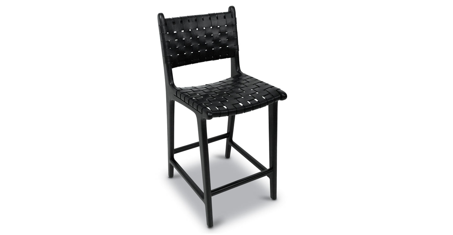 Banda Teak & Leather Counter Height Stool – Poly & Bark DI-B0616-001