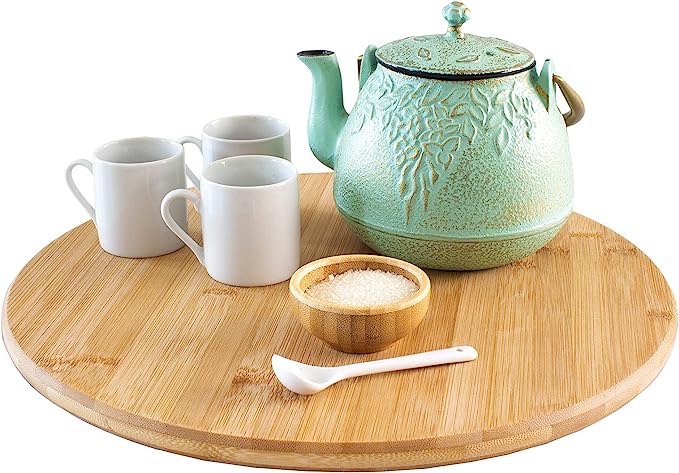 TB Home 8” Bamboo Lazy Susan Organizer for Kitchen, Turntable for Cabinet, Table or Pantry ( 12 PACK )