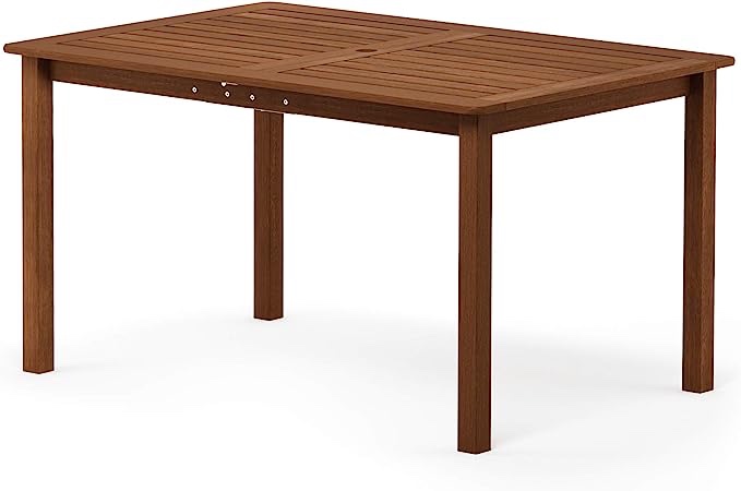 Furinno Tioman Outdoor Dining Table, Natural 35.5"D x 59.0"W x 29.0"H FG18070
