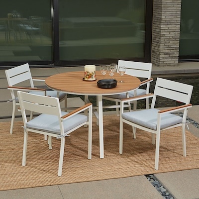 Haven Way Easton White Patio Dining Table ( CHAIRS NOT INCLUDED )