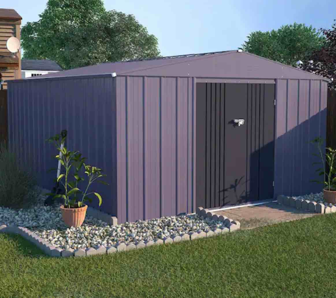 10 ft. W x 10 ft. D Metal Grey Storage Shed 100 sq. ft. PG0301-11C3 ( 2 BOXES INCLUDED )