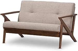 BAXTON STUDIO LIGHT GRAY LOVESEAT WI7550-1